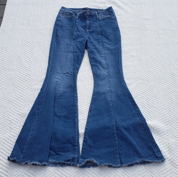 Judy Blue Women's Flare Jeans in Blue - Picture 2 of 6